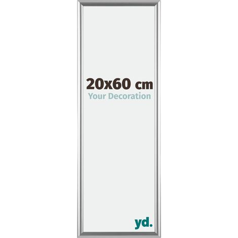 yd. - Cadre photo 20x60 - Argent - Plastique - Bordeaux