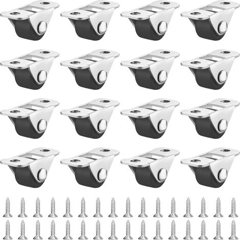16 PcsRoulettes pour Meubles Lourds, 16 mm Mini Roulettes Pivotantes pour Meubles, Petite Roulette Meuble, Roulettes en Caoutchouc à 360 Degrés pour Boîtes Petits électroménagers, avec 32 Vis