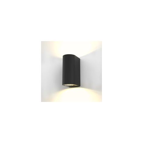 applique murale LED extérieur intérieur moderne noire, spot mural GU10, éclairage jardin terrasse garage, 12W