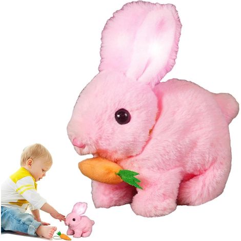Jouet Lapin Pour Lapin En Peluche Interactif, Animal Robot Sauteur Animaux En Peluche Lapin En Peluche Jouet Interactif Animal Sautant Mouvements Naturels Nez Frétillant Oreilles Mobiles (1/5)
