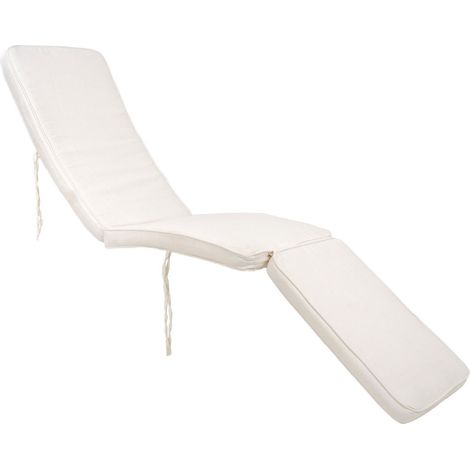Cuscino per sedia a sdraio Arrecife in cotone bianco 197x55 cm