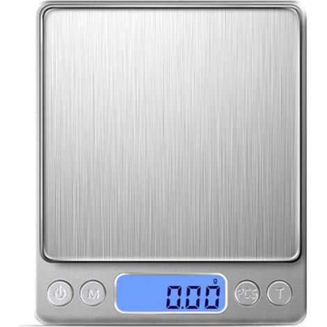 – Balance de cuisine électronique 2000g/1g – Écran LCD rétroéclairé – Fonction tare – Acier inoxydable – Mesure précise pour cuisson (1/5)