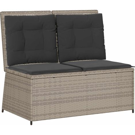 Maison Exclusive - Gartenbank Hellgrau Poly-Rattan