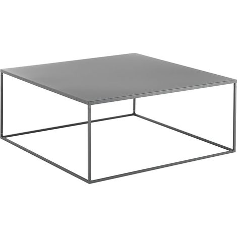 Tavolino da salotto in metallo grigio antracite 80x80cm Omaha bis (1/3)