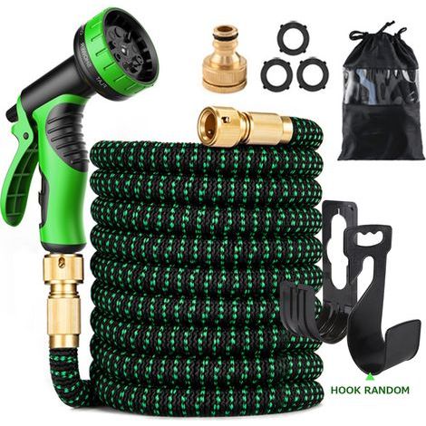 15.2 m Expandable Garden Hose - Kink-Free Flexible Garden Hose with 9-Mode Spray Nozzle (1/5)