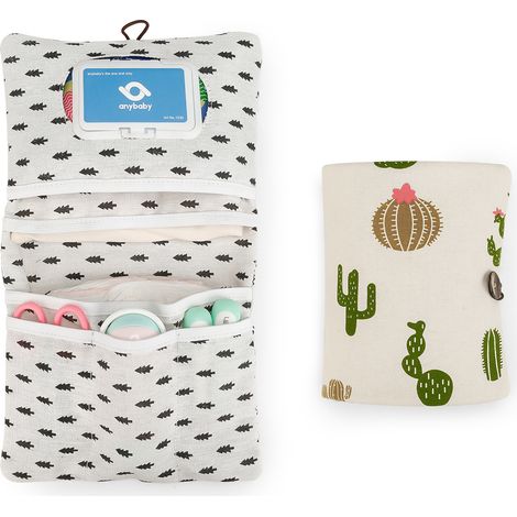 Sac de rangement - Trousse à maquillage - Sac à langer - Sac de rangement 2 en 1 - Sac de rangement portable - Motif cactus (1/5)