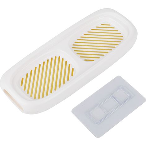 Boîte De Rangement Savon Éponge Double Couche En Abs Avec Tapis Diatomite Pour Salle De Bain - Blanc - 1 Pièce (1/5)