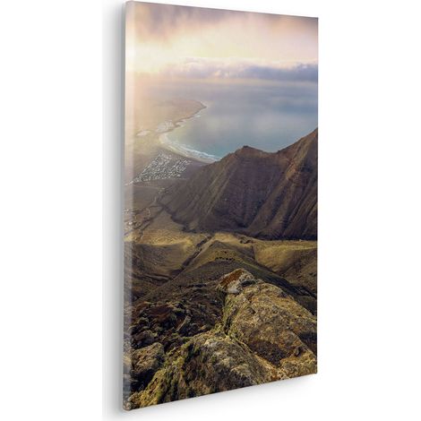 Komar Canvasbild Cliffs of Famara - 60 x 40 cm - Bild auf Keilrahmen - Naturmotiv (1/2)