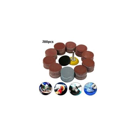 203 Pièces Disques Abrasifs 50mm Disques de Ponçage Grain 80 180 240 320 400 600 800 1000 2000 30000 pour Meulage Fraisage Gravure - Crezuo (1/4)