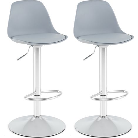 COSTWAY Bar Stools Set of 2 Faux Leather Upholstered Counter Height Chairs
