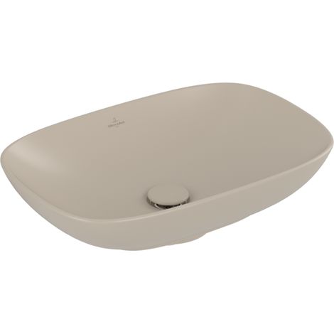 Lavabo rectangular sobre encimera VILLEROY ET BOCH Loop and Friends sin rectificar 56 x 38 Almendra CeramicPlus sin rebosadero (1/4)