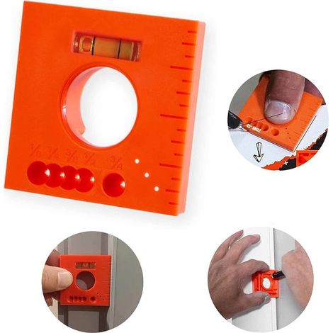 Zimmermannswinkel mit Wasserwaage, multifunktionales Heimwerkerwerkzeug, Lineal, Anreißwinkel, 45°/90°-Anreißschablone, tragbares Anreißwerkzeug für die Holzbearbeitung (1/5)