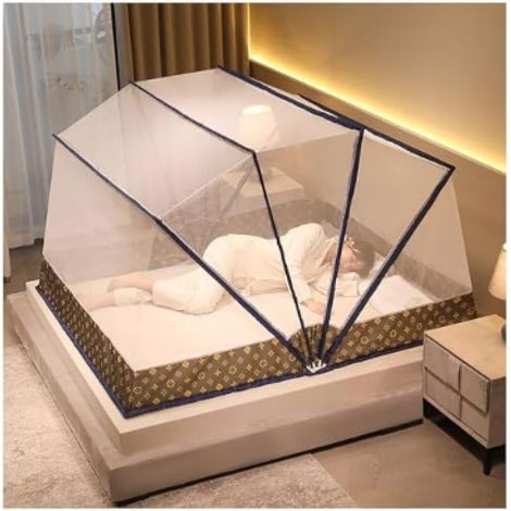 Moustiquaire pour Cadre de lit à baldaquin Moustiquaire Pliable pour Couverture de lit Tente Filet de lit Portable Tente à baldaquin Moustiquaire pour Cadre de lit, B, King (1/5)