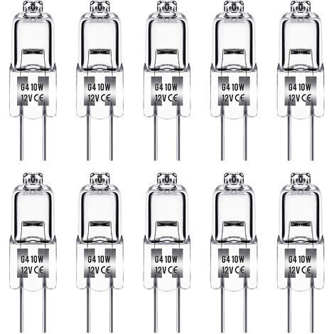 LaBlanc – G4-Halogenlampe, 12 V, 10 W, G4-Glühbirne, warmweiß 3000 K, 150 lm, dimmbar, G4-Halogenlampe, transparente Kapsellampe, 10 Stück