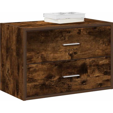 Schrank mit 2 Schubladen Räuchereiche 60x31x40 cm Holzwerkstoff