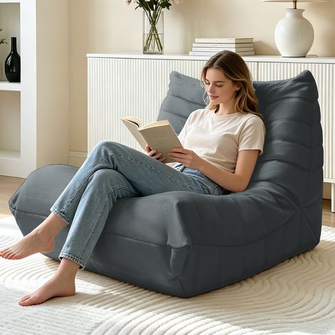 Fauteuil-canapé confortable et moelleux avec mousse haute résilience, idéal pour lecture, détente et salon – design ergonomique (1/4)