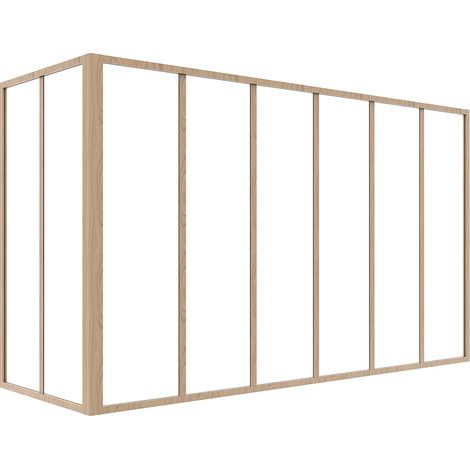 Verrière d'angle d'atelier en aluminium thermolaqué naturel clair 180 x 60 x 105 cm (L x l x H) – BAYVIEW