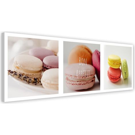 Tableau sur toile Macarons colorés panoramique 90x30 (1/5)