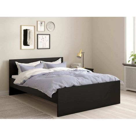 Lit une place et demie Gustava, Dimensions Matelas 140x190 cm, Une place et demie, Noir (1/5)