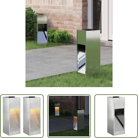 Außenbeleuchtung - Solar LED Wegeleuchte 2 pcs Silber Galvanisiert (1/5)