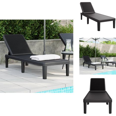 Chaise longue réglable en hauteur à 4 positions polypropylène - Chaises Longues - Transats - Bain De Soleil - Mobilier De Jardin - Chaises Extérieures (1/5)
