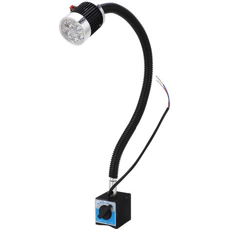 Lampe LED pour machine-outil, flexible col de cygne, base magnétique, éclairage blanc doux haute luminosité, tour CNC, AC220V 5W, lumière d'atelier (1/5)