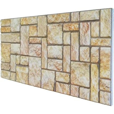 Boîte retail de 10 panneaux (5 MQ) SATURNIA Stone - Panneau imitation pierre en EPS résiné Dimension 100x50 cm Épaisseur 2 cm