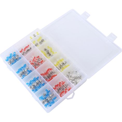 200 cosses à souder bout à bout avec gaine thermorétractable transparente en polyoléfine. (1/5)