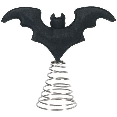 Pointe de sapin en forme de chauve-souris – Décoration effrayante avec base à ressort métallique (1/5)