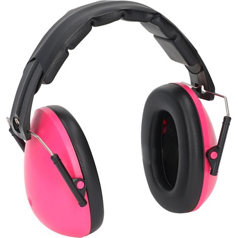 Casque antibruit bébé rose pliable, bandeau souple léger, protection auditive enfant pour avion voyage (1/5)