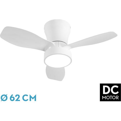 Ventilador de techo DC "Pitón" regulable con mando a distancia (24W 3CCT 2160lm) 3asp 3velocidades 62d color blanco