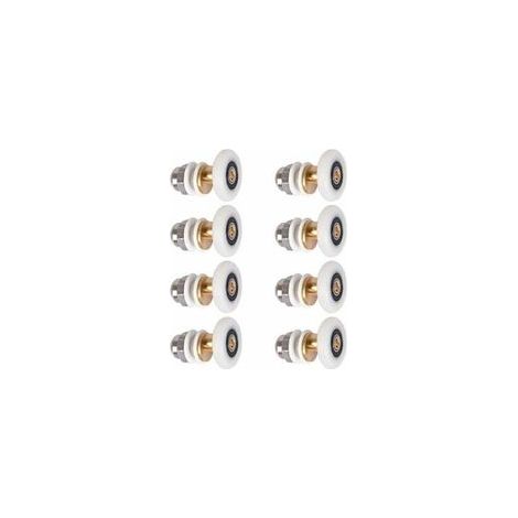 Rodillos para puertas de ducha, rodillos para puertas correderas, poleas para puertas de ducha, ruedas de repuesto, diámetro de la rueda: 27 mm, 8 piezas