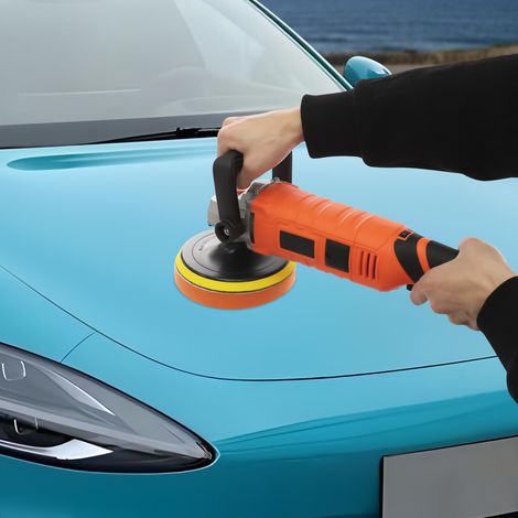 Auto Poliermaschine 1580W Professional Polierer Set mit 7 Variable Geschwindigkeit Abnehmbarer Griff Polierschwamm Polierpad Polierfell Polierset Polierteller Kit für Metall Möbeln (1/5)