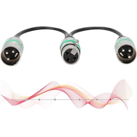 Adaptateur XLR Femelle 30cm vers Double Mâle pour Microphone Canon - Câble de Division Audio (1/4)