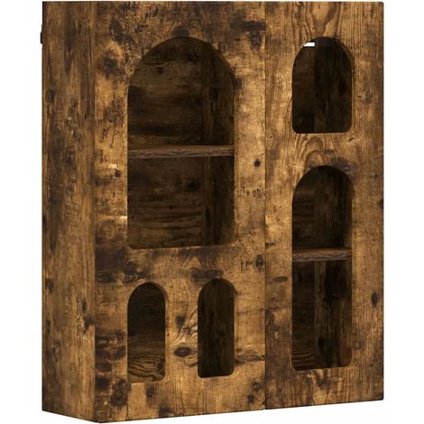 Armario colgante moderno almacenamiento práctico 59 x 20 x 71 cm madera contrachapada roble ahumado 020054787 (1/5)