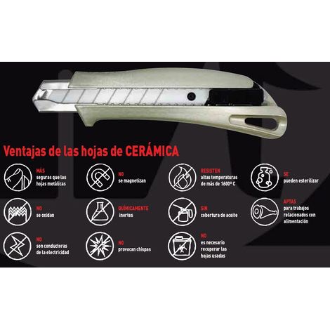 MEDID CUTTER 18 METAL CUCHILLA CERAMICA USO ALIMENTARIO SALIENTE