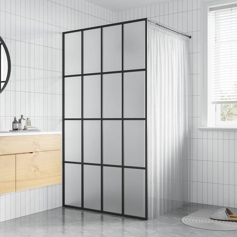 vidaXL Écran de douche Verre trempé dépoli 100x195 cm (1/5)