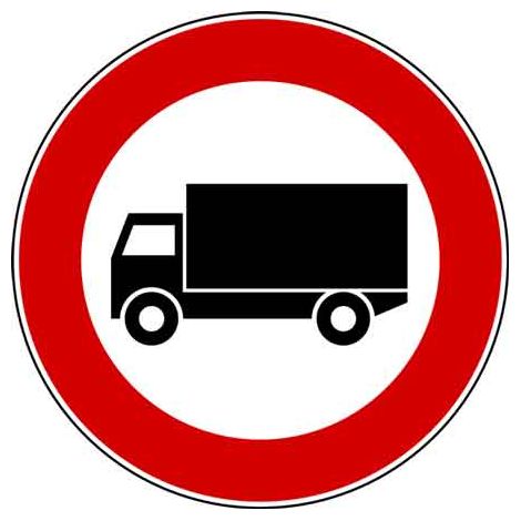 SEGNALE STRADALE FIG. 60/A 'DIVIETO DI TRANSITO A VEICOLI SUPERIORI A 3,5 T' Ø 60 cm