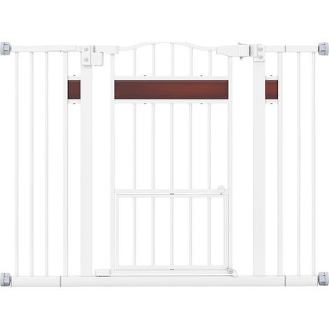 COSTWAY Extra Wide Walk Through Pet Gate for 74-104 CM Openings-White