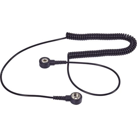 Wolfgang Warmbier 2101.752.3.10 ESD-Erdungskabel 2.40 m Druckknopf 10 mm, Druckknopf 3 mm