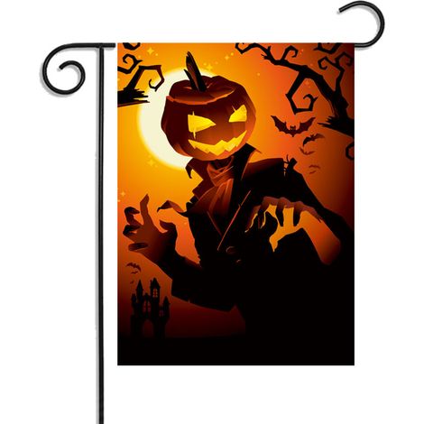 Drapeau d'Halloween, drapeau d'Halloween, drapeau de décoration de citrouille sur le thème drôle d'Halloween, drapeau de cour, drapeau de jardin 30×45CM