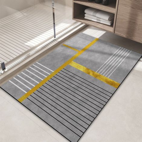 LAN T-shirt rayé or 4060cm en terre de diatomées Tapis de sol en terre de diatomées, tapis antidérapant pour salle de bain, tapis absorbant et à séchage rapide pour l'entrée des toilettes (1/5)