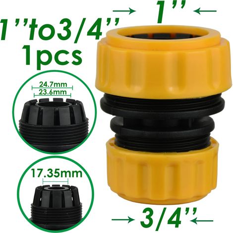 Raccord rapide pour tuyau d'arrosage (1 à 3/4 pouces) - Rallonge de tuyau 25, 20 ou 16 mm - Joint de réparation pour système d'irrigation (1/5)