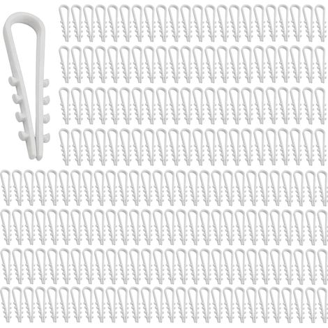 Fixation Cable Electrique, 200 Pièces Cheville à Enfoncer Chevilles Passe-Câble à Enfoncer Pour Câble 3-13mm, Matière Plastique Souple Pour Fixation Béton Brique Blanc (1/5)