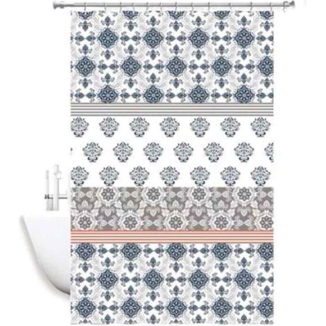 Tenda per doccia vasca da bagno impermeabile pvc 12 ganci decorata stile mosaico 200x240 cm … (1/2)
