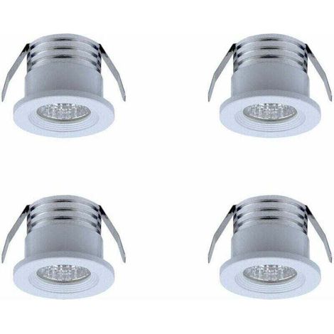 Lot de 4 mini spots LED encastrables, 3 W, blanc chaud Blanc (1/3)