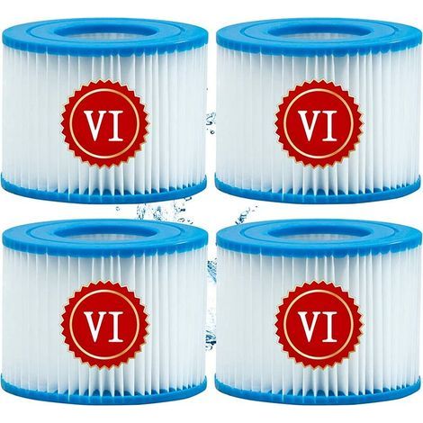 Cartouche defiltre Piscine Type VI, pour Bestway Type VI Pool Filter, Taille 6-58323 pour Filtre Spa pour bestway pour Lay-z-Spa Miami, Vegas, Monaco, pour Nettoyage Filtre Spa, 4Pcs (1/5)