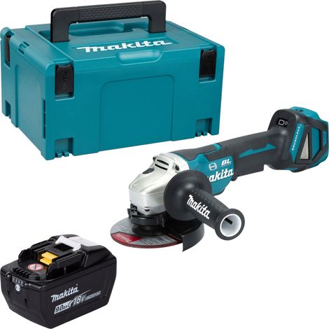 Meuleuse d'angle sans fil Makita DGA 517 Z 18 V 125 mm sans balais + 1 batterie 9,0 Ah + Makpac - sans chargeur (1/5)