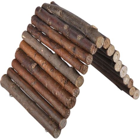 Échelle en bois de 22 cm pour hamster, clôture, pont, cachette, perroquet, cochon d'Inde, lézard, galesaur, petits animaux de compagnie, jouet à mâcher