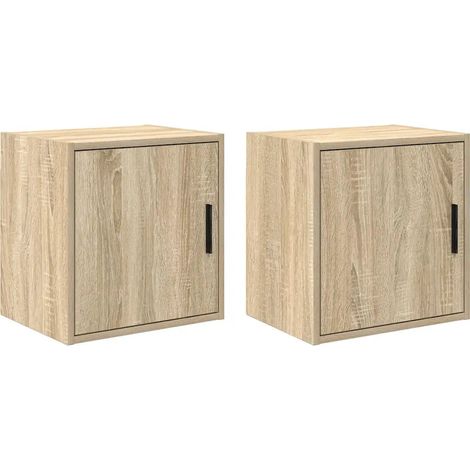 Lot de 2 armoires murales de garage pratique rangement 40 x 30 x 41 cm en bois d'ingénierie chêne sonoma (1/5)